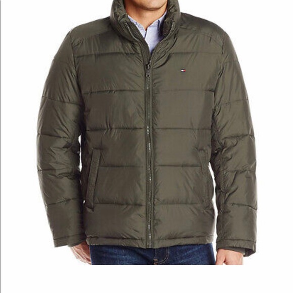 tommy hilfiger puffer jacket green